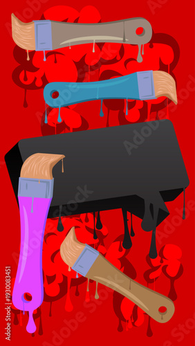 Brush graffiti with speech bubble. Abstract modern Messaging sign street art decoration, performed in urban painting style.