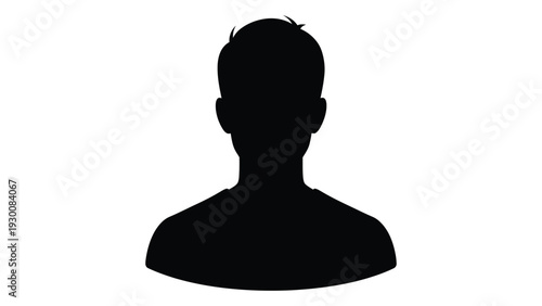 A black silhouette of a person's head and shoulders isolated on white background, Vector