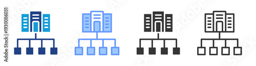 Enterprise Architecture icon set multiple style collection