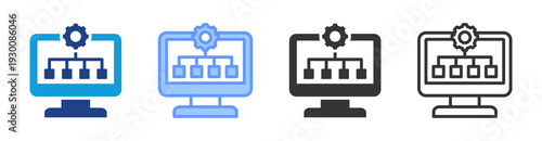 Enterprise Resource Planning icon set multiple style collection
