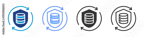Data Governance icon set multiple style collection