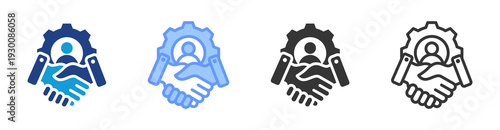 Customer Relationship Management icon set multiple style collection