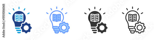 Knowledge Management icon set multiple style collection