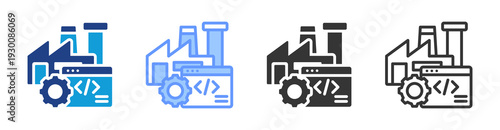 Enterprise Software icon set multiple style collection