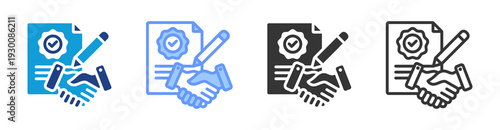 Service Level Agreement icon set multiple style collection