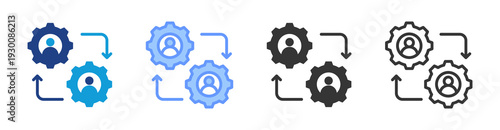 Employee Engagement icon set multiple style collection