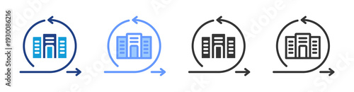 Enterprise Agility icon set multiple style collection