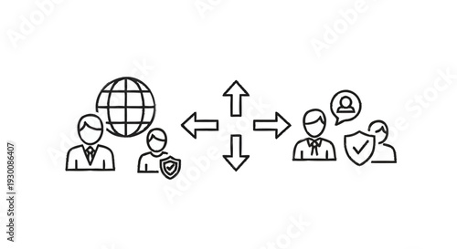 Global Business Network and Secure Communication Concept.