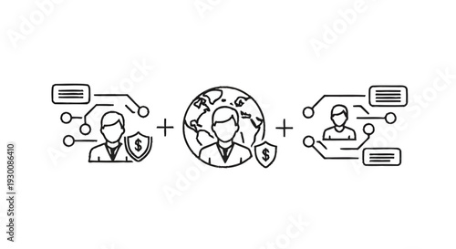 Global Business Network and Security Concept.