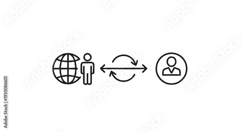 Global Human Connection and Communication Iconography.