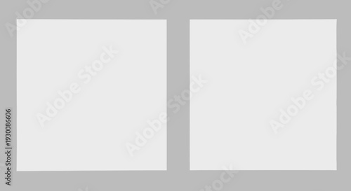 Two white squares on grey background minimal design concept copy space