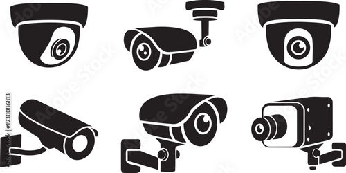 Security Surveillance: A compilation of sleek security cameras, each poised to observe, protect, and document, symbolizing vigilance and safety.