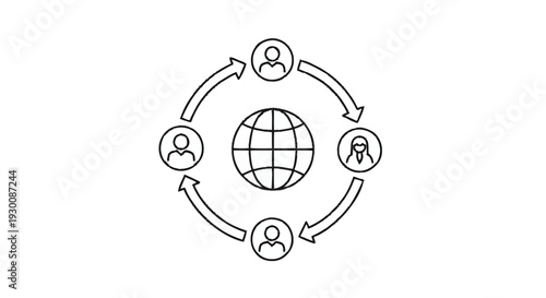 Global Network of People Connected Around the World.