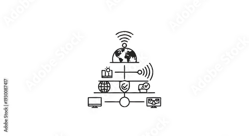Global Network Security and Connectivity Diagram.