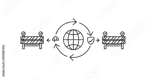 Global Network Security and Data Protection Concept.