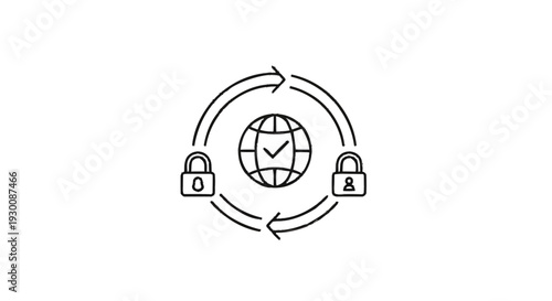 Global Network Security and Data Protection Concept.