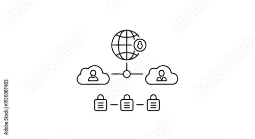 Global Network Security and Data Protection Concept.