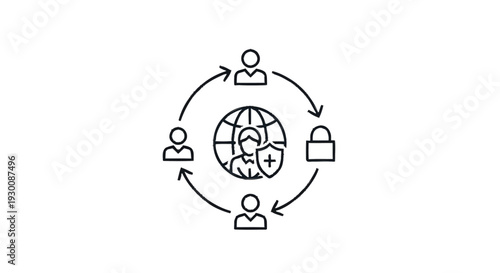 Global Network Security and Data Protection Concept.