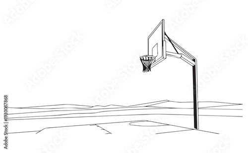 Vector illustration of a basketball hoop