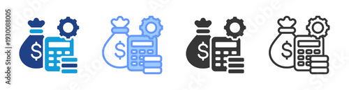 Budget Management icon set multiple style collection