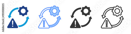 Risk Management icon set multiple style collection