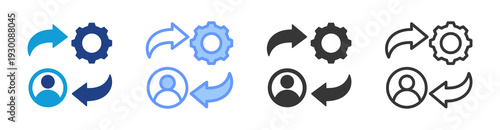 Change Management icon set multiple style collection
