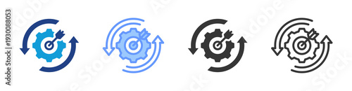 Goals Setting icon set multiple style collection