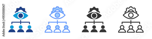Supervision icon set multiple style collection
