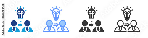 Coaching And Mentoring icon set multiple style collection
