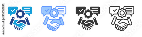 Negotiation Skill icon set multiple style collection