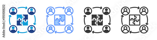 Team Building icon set multiple style collection