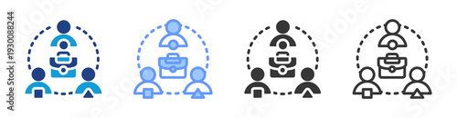 Workforce Diversity icon set multiple style collection