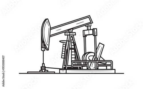 Vector illustration of an oil pump jack