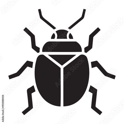 A black and white image of a beetle insect