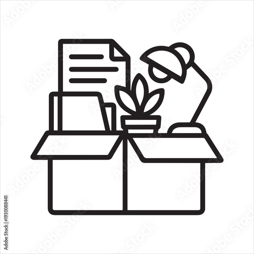 Packing office box outline icon vector