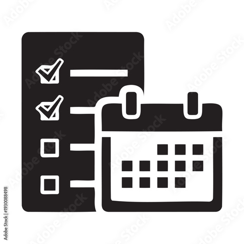 A checklist and calendar icon for organization
