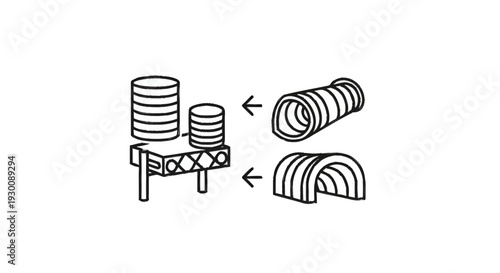 Hamster Playground Equipment and Food Storage Illustration.