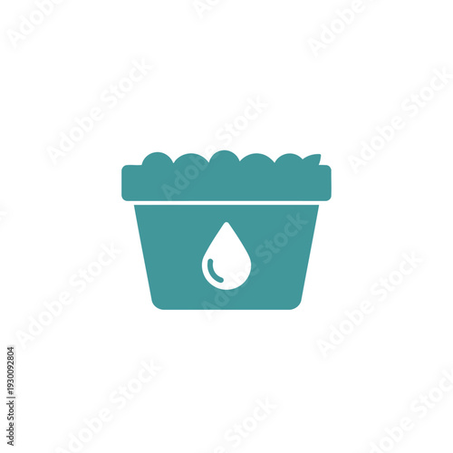 Plant Pot with Water Droplet Icon