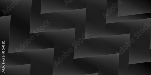 Modern black white abstract background. Minimal. Gradient. Dark grey banner with geometric shapes, lines, stripes, triangles. Design. Futuristic. Cut paper or metal effect. Origami, mosaic, geometry.
