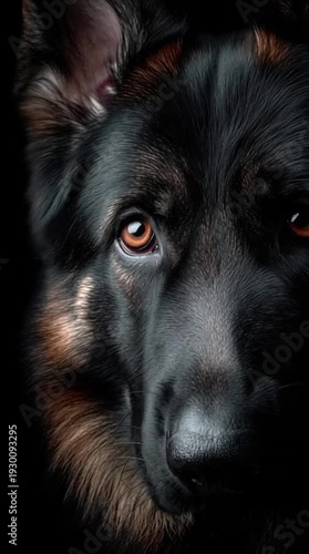 a closeup eye of a dog