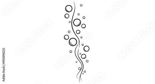 Abstract wavy line with bubbles and circles pattern