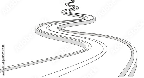Abstract winding path with clean lines and perspective illustration