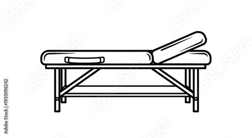 Adjustable massage table icon for spa and wellness
