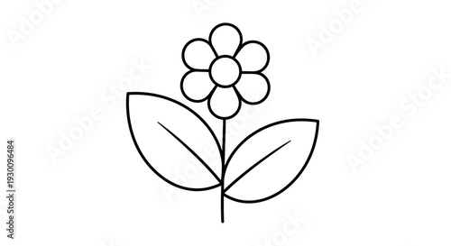 Christian cross with climbing vine and leaves line art icon