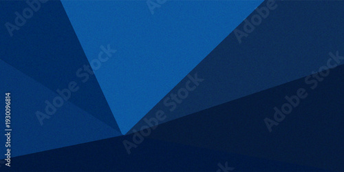 Black dark navy blue silver abstract pattern background. Geometric shape. Line triangle angle fold polygon diamond 3D. Color gradient ombre. Rough grain noise. Light shadow. Matte shimmer. Minimum.