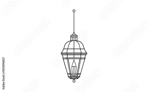 Vector illustration of a hanging cage lantern