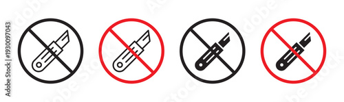 Do not cut sign in flat style. Basic vector symbol illustration