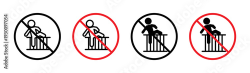 Do not climb sign in flat style. Basic vector symbol illustration