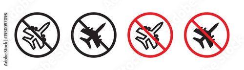 Dont fly sign in flat style. Basic vector symbol illustration