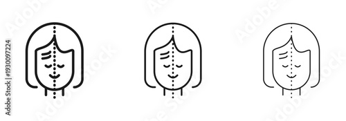 Facelifting procedure icon in flat style. Basic vector symbol illustration